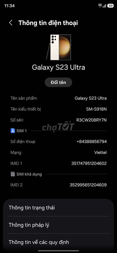 giao lưu Galaxy S23 Ultra . Mua bán Điện thoại tại Thành phố Biên Hòa Đồng Nai được đăng bởi Tú Tổng hình 1