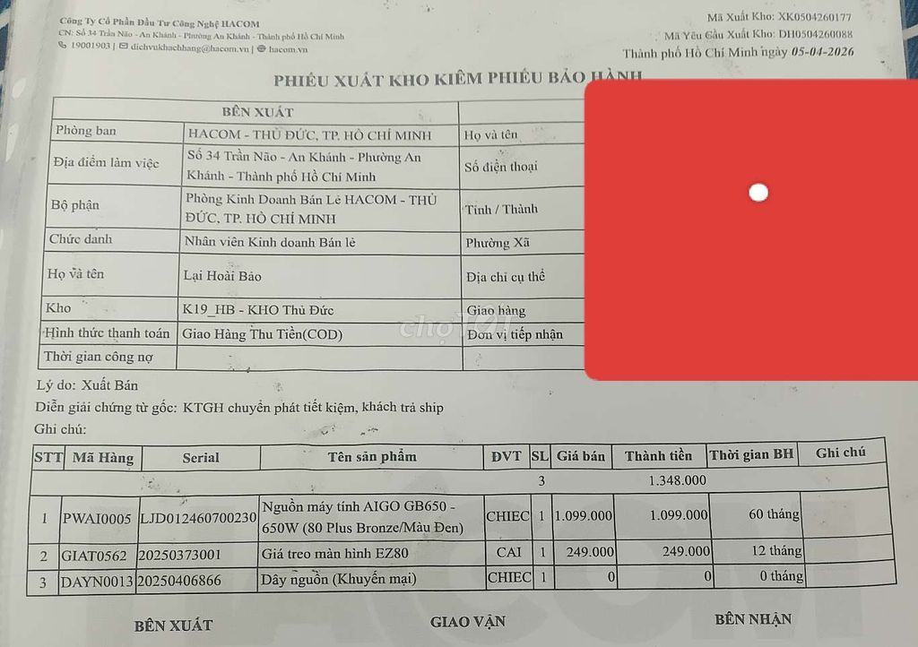 Nguồn AIGO GB650 650W. Mua bán Linh kiện (RAM, Card...) tại Huyện Nhà Bè Tp Hồ Chí Minh được đăng bởi Minh Nhật hình 1