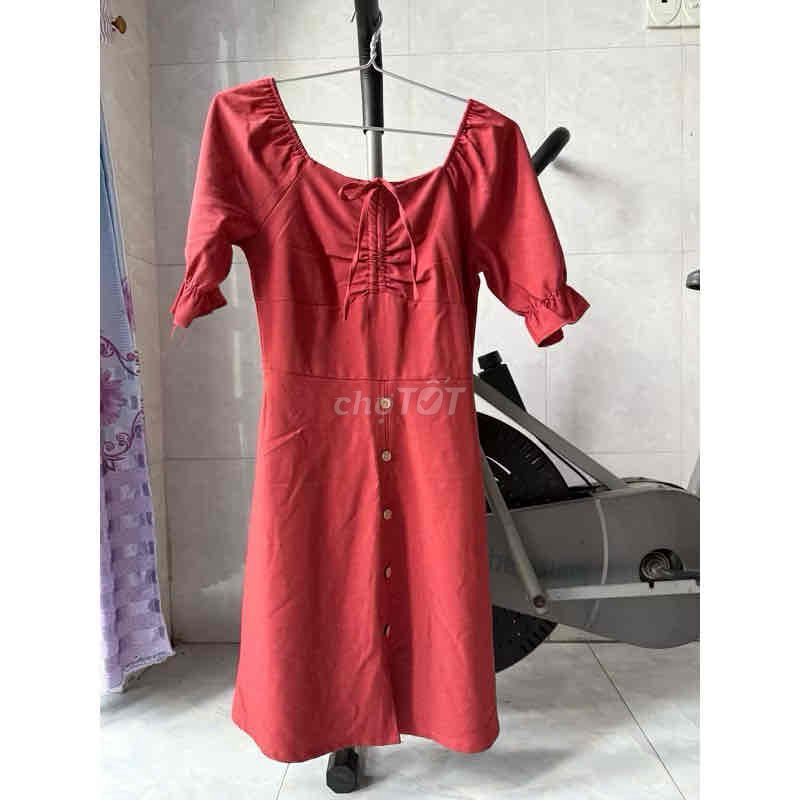 Đầm nữ Freesize Đỏ cam. Mua bán Quần áo tại Thị xã Cai Lậy Tiền Giang được đăng bởi Khánh My hình 1