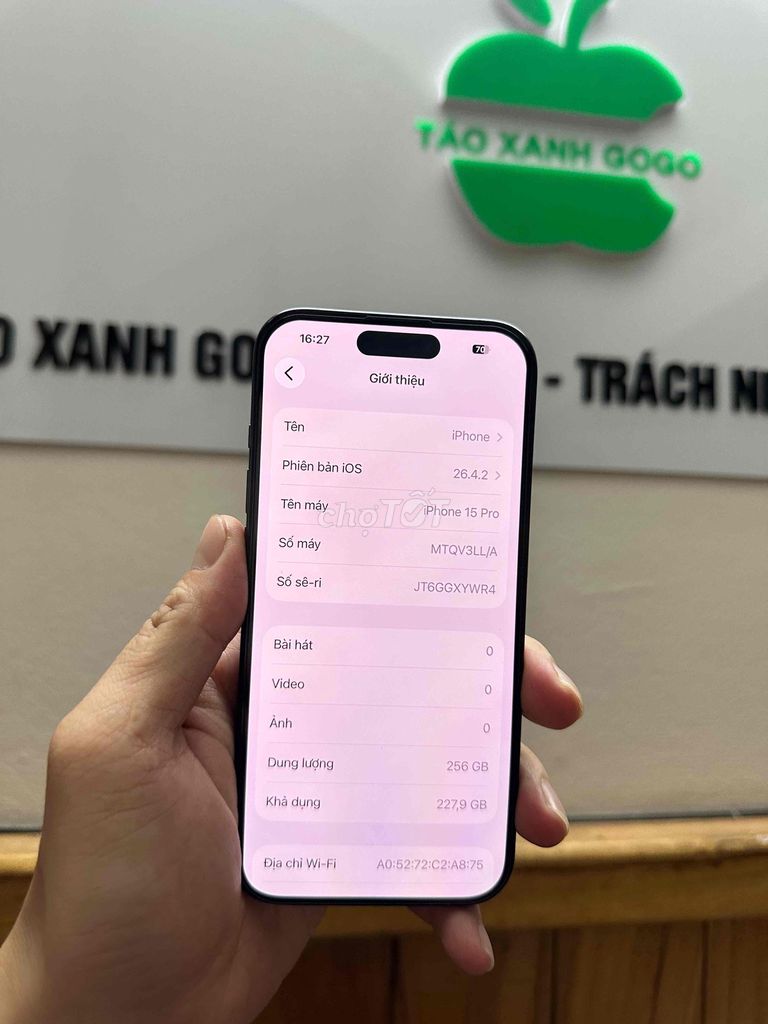 Apple iPhone 15 Pro 256GB Xám. Mua bán Điện thoại tại Quận Ngũ Hành Sơn Đà Nẵng được đăng bởi Tài Ngô hình 1
