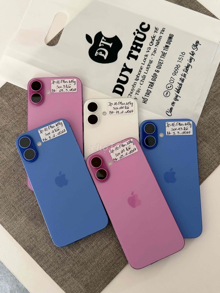 Apple iPhone 16 Plus 128GB Hồng Xanh Trắng sạc ít. Mua bán Điện thoại tại Quận Ninh Kiều Cần Thơ được đăng bởi Duy Thức chuyên iphone Lock Cần Thơ hình 1