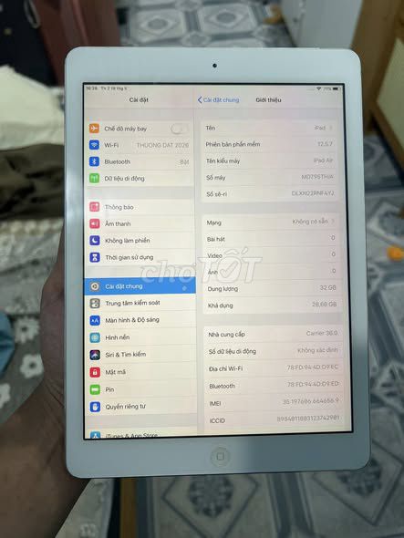 Apple iPad Air 1 32GB Bạc 4G. Mua bán Máy tính bảng tại Quận Gò Vấp Tp Hồ Chí Minh được đăng bởi Hội Đồ Điện Tử hình 1