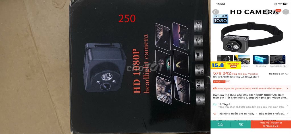 Camera hành trình Full HD 1080P Đen. Mua bán Máy ảnh, Máy quay tại Huyện Krông Búk Đắk Lắk được đăng bởi Diệp Lê hình 1