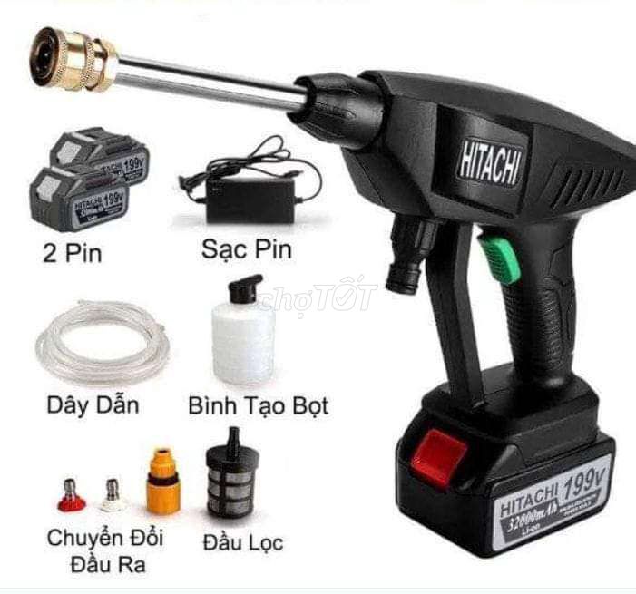 Máy rửa xe pin cầm tay Hitachi