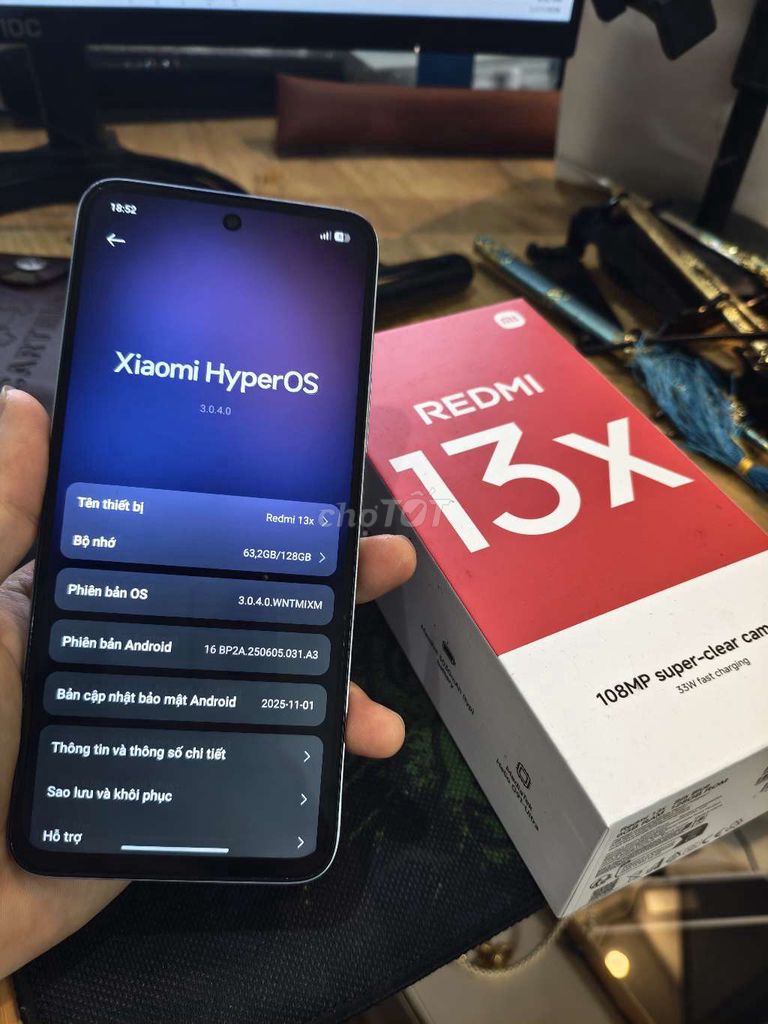 Xiaomi Redmi 13x 128GB Trắng. Mua bán Điện thoại tại Quận Cẩm Lệ Đà Nẵng được đăng bởi Phan Quí Nhân hình 1