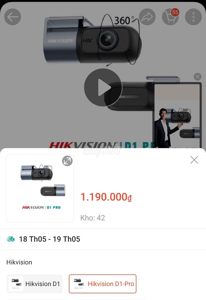 Camera hành trình Hikvision D1Pro. Mua bán Máy ảnh, Máy quay tại Quận Hà Đông Hà Nội được đăng bởi Tên chưa cung cấp hình 1