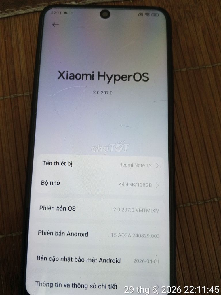 Xiaomi Redmi Note 12 8GB/128GB HyperOS. Mua bán Điện thoại tại Huyện Đan Phượng Hà Nội được đăng bởi Tik Tok Studios hình 1