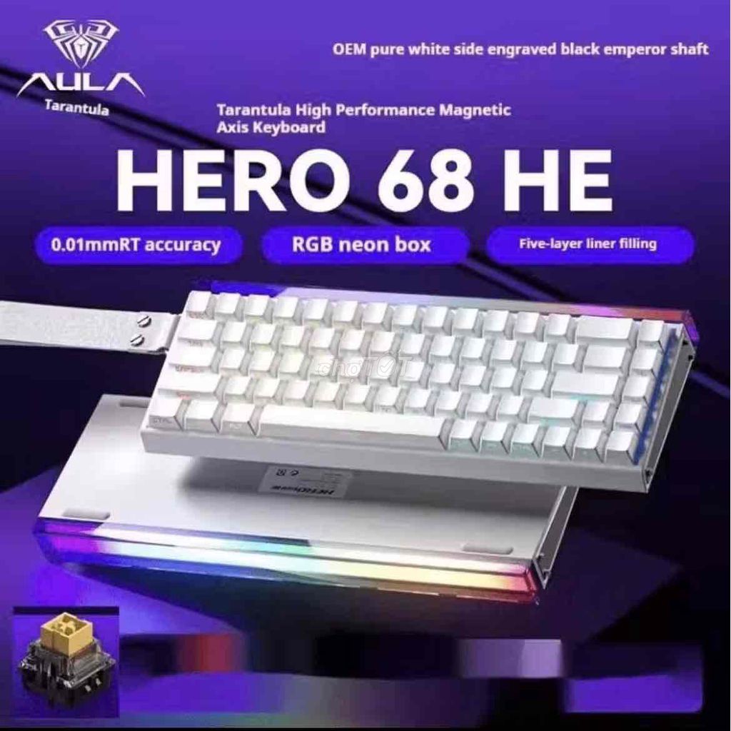 Bàn phím chơi game AULA HERO 68 HE Trắng. Mua bán Phụ kiện (Màn hình, Chuột...) tại Huyện Hải Hậu Nam Định được đăng bởi Đồ cũ giá rẻ hình 1
