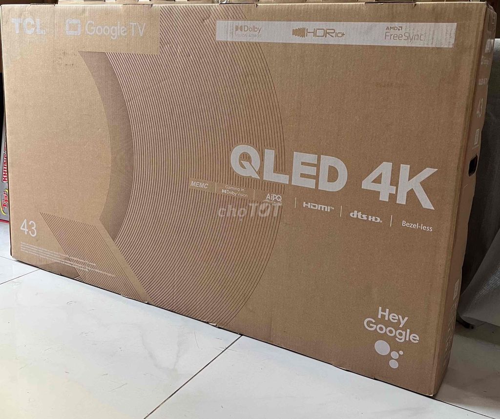 GOOGLE TV TCL 43" 4K QLED C645 Giọng nói.Mới 100%