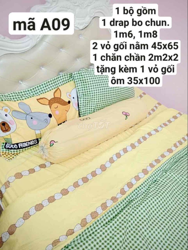 sale full bộ chăn ga gối cotton hàng nhập khẩu