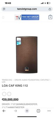 Loa caf Loa CAF King 112. Mua bán Tivi, Âm thanh tại Quận 12 Tp Hồ Chí Minh được đăng bởi Tony