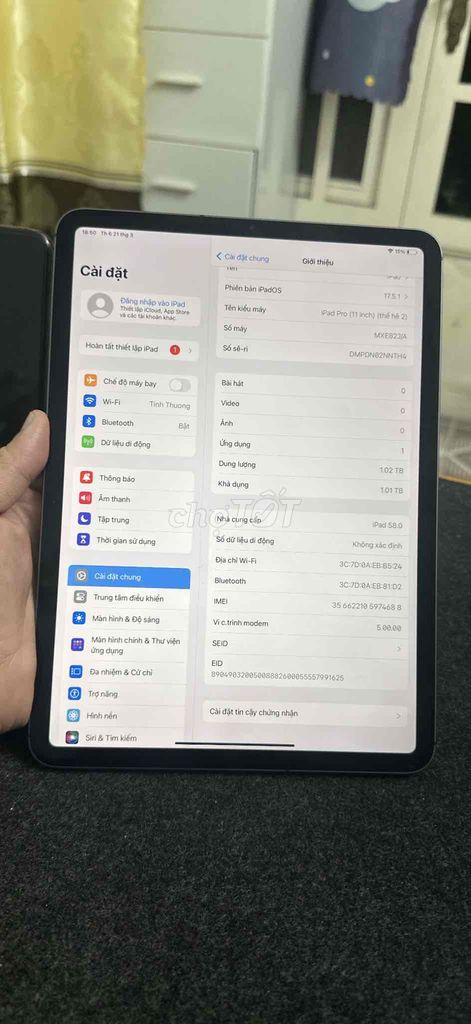 IPAD PRO 11" 2020 1000Gb 5G zin Keng chuẩn