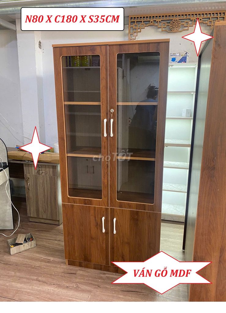 TỦ HỒ SƠ / TÀI LIỆU / SÁCH CAO 180CM VÁN ÉP VÂN GỖ. Mua bán Tủ, kệ gia đình tại Quận Gò Vấp Tp Hồ Chí Minh được đăng bởi CỬA HÀNG NỘI THẤT VĂN PHÒNG VÀ TỦ KỆ TPHCM hình 1