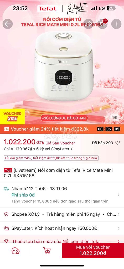 Nồi cơm điện tử Tefal Rice Mate. Mua bán Bếp, lò, đồ điện nhà bếp tại Quận 5 Tp Hồ Chí Minh được đăng bởi Nguyễn Mai Hoa hình 1