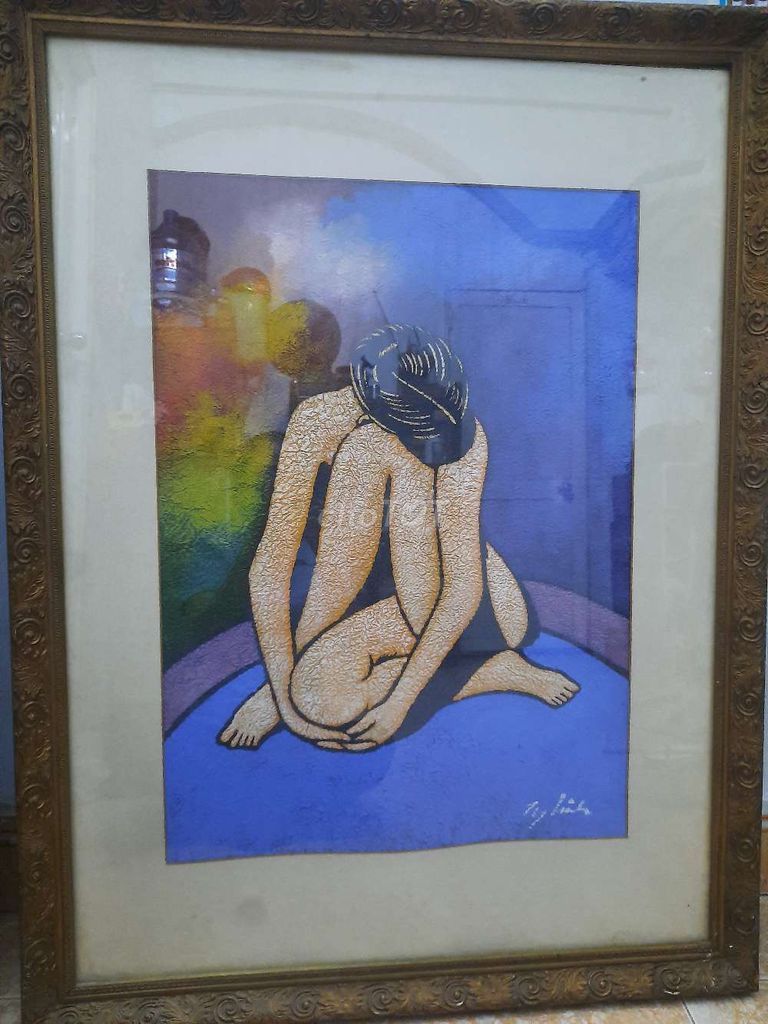 Tranh sơn dầu Thiếu Nữ Suy Tư. Mua bán Đồ sưu tầm, đồ cổ tại Huyện Hóc Môn Tp Hồ Chí Minh được đăng bởi Bảo An hình 1