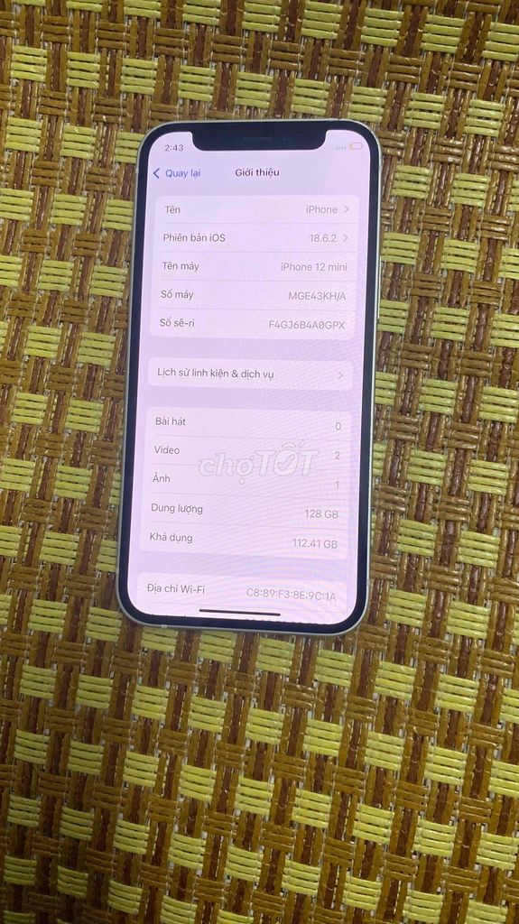 iPhone 12 mini 128GB Trắng Đã sử dụng. Mua bán Điện thoại tại Quận Hà Đông Hà Nội được đăng bởi Cường hình 1