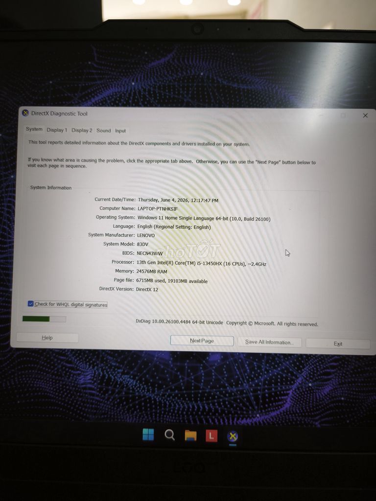 Lenovo LOQ 15IRX9 i5-13450HX 16GB. Mua bán Laptop tại Quận Gò Vấp Tp Hồ Chí Minh được đăng bởi Phạm bình hình 1