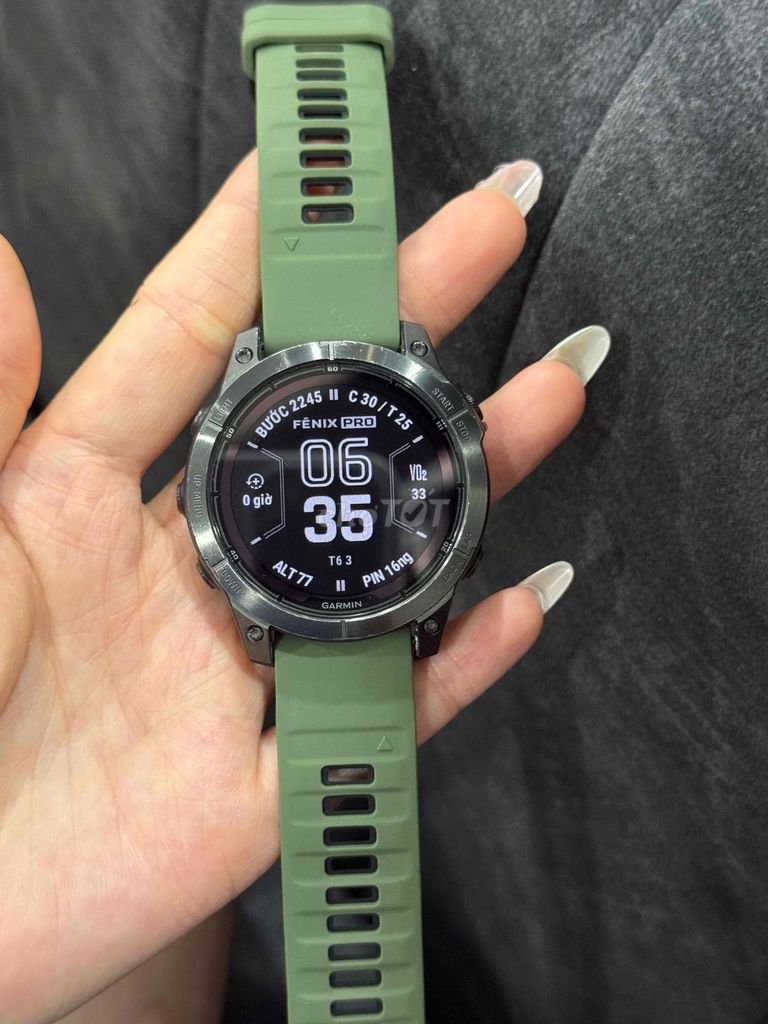 Garmin Fenix 7 Pro Sapphire Solar Xanh lá Titanium. Mua bán Thiết bị đeo thông minh tại Quận 8 Tp Hồ Chí Minh được đăng bởi Quỳnh Như hình 1