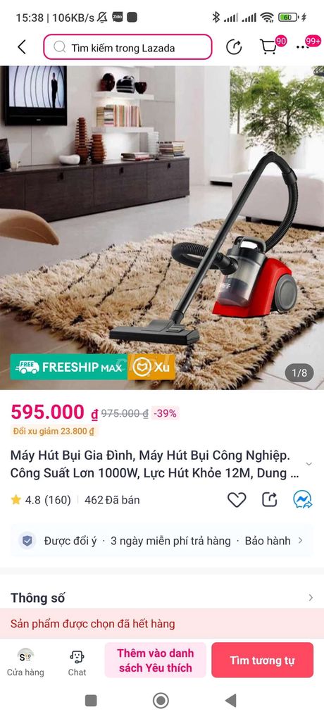 Máy hút bụi gia đình 1000W