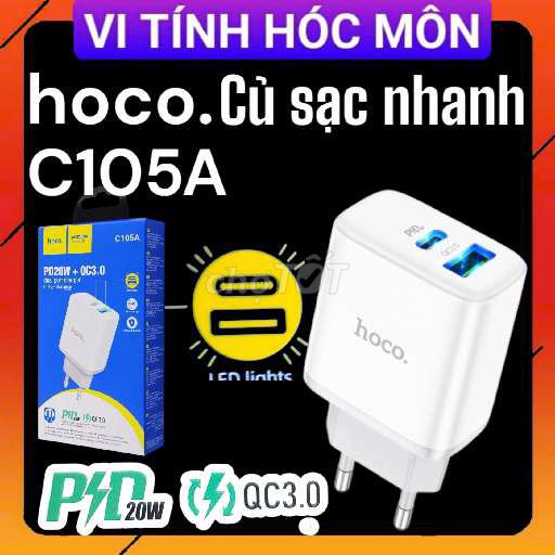 Củ sạc nhanh HOCO. C105A hai cổng USB C PD 20