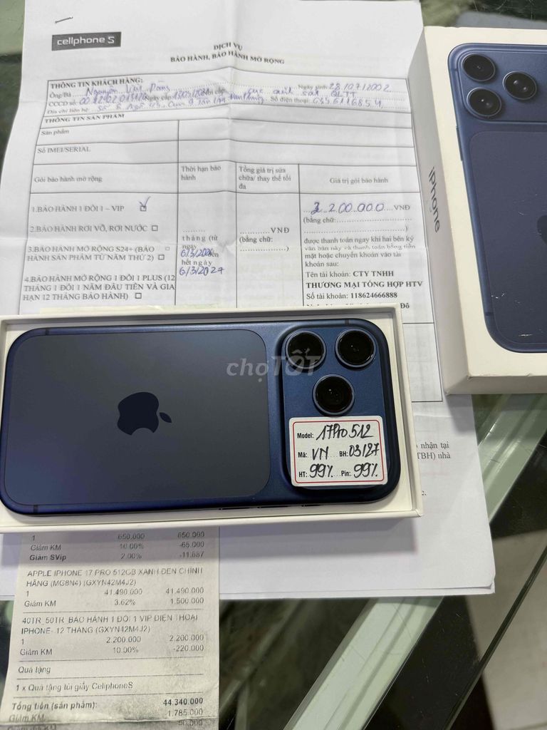 iPhone 17 Pro 512GB Xanh VN/A fullbox còn BH dài. Mua bán Điện thoại tại Quận Đống Đa Hà Nội được đăng bởi Hà Dương hình 1