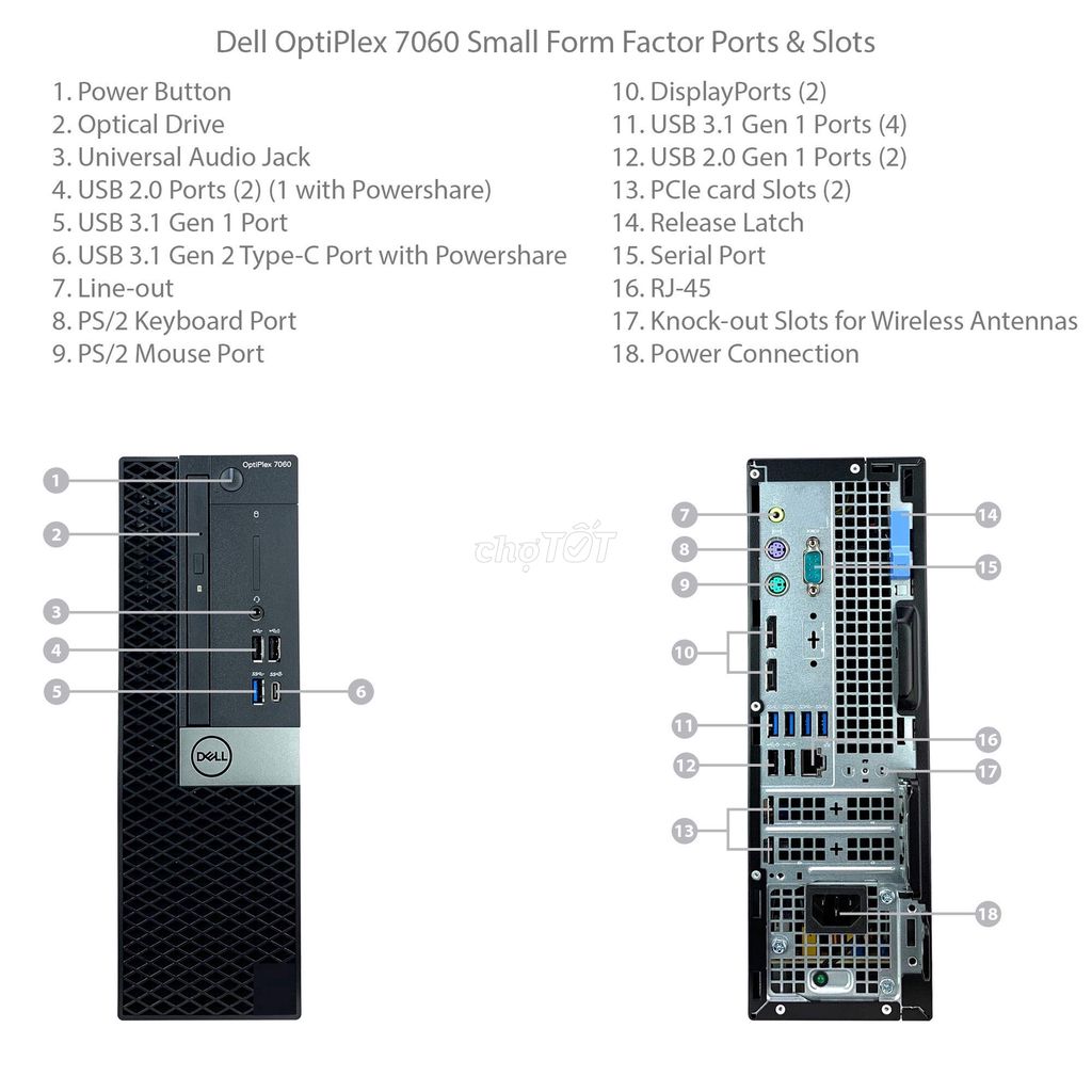 Bán nhan bộ máy DELL 7060 Core i7(8th)- màn 24
