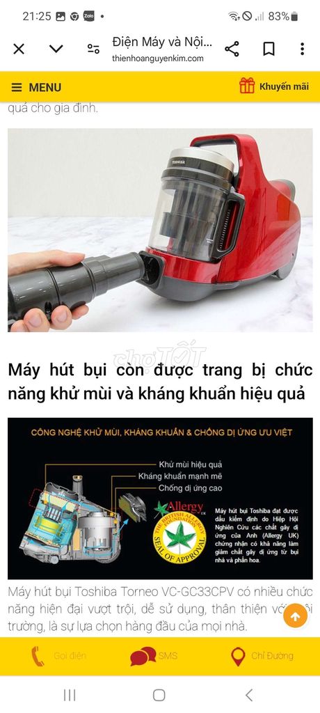 Máy hút bụi,khử mùi,mới 98% thanh lý lại rẻ