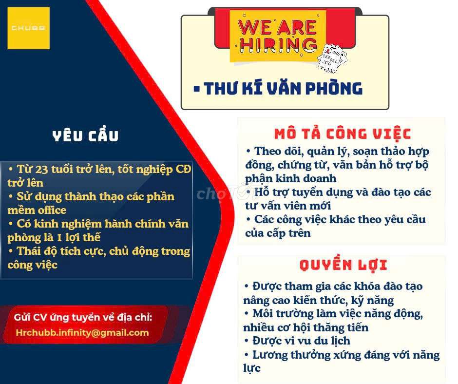 Tuyển dụng Thư ký văn phòng. Việc làm Nhân viên văn phòng tại Thành phố Qui Nhơn Bình Định được đăng bởi Hằng Mai hình 1