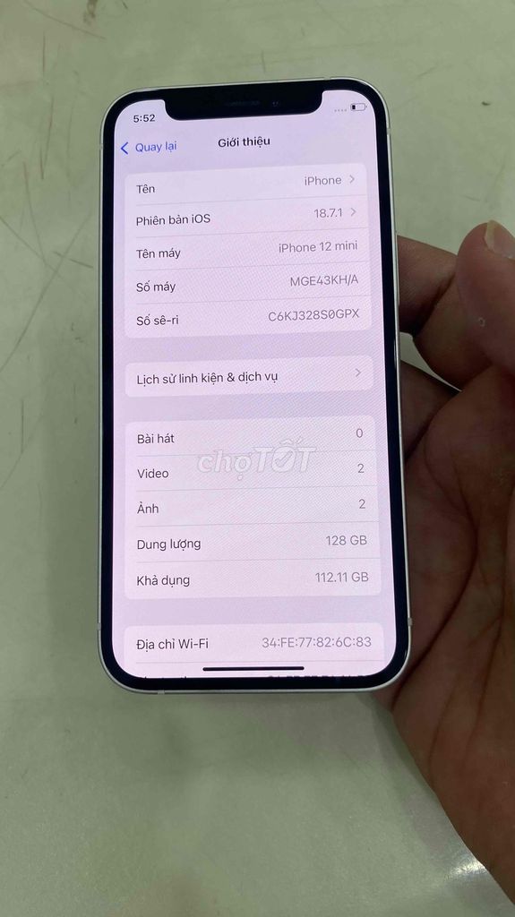 iPhone 12 mini 128GB Trắng Đã sử dụng. Mua bán Điện thoại tại Quận Hà Đông Hà Nội được đăng bởi Cường hình 1