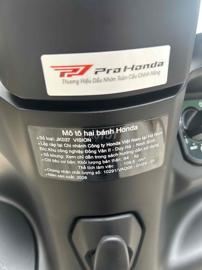 Honda Vision Đặc biệt 2026 33km bstp 9 chủ