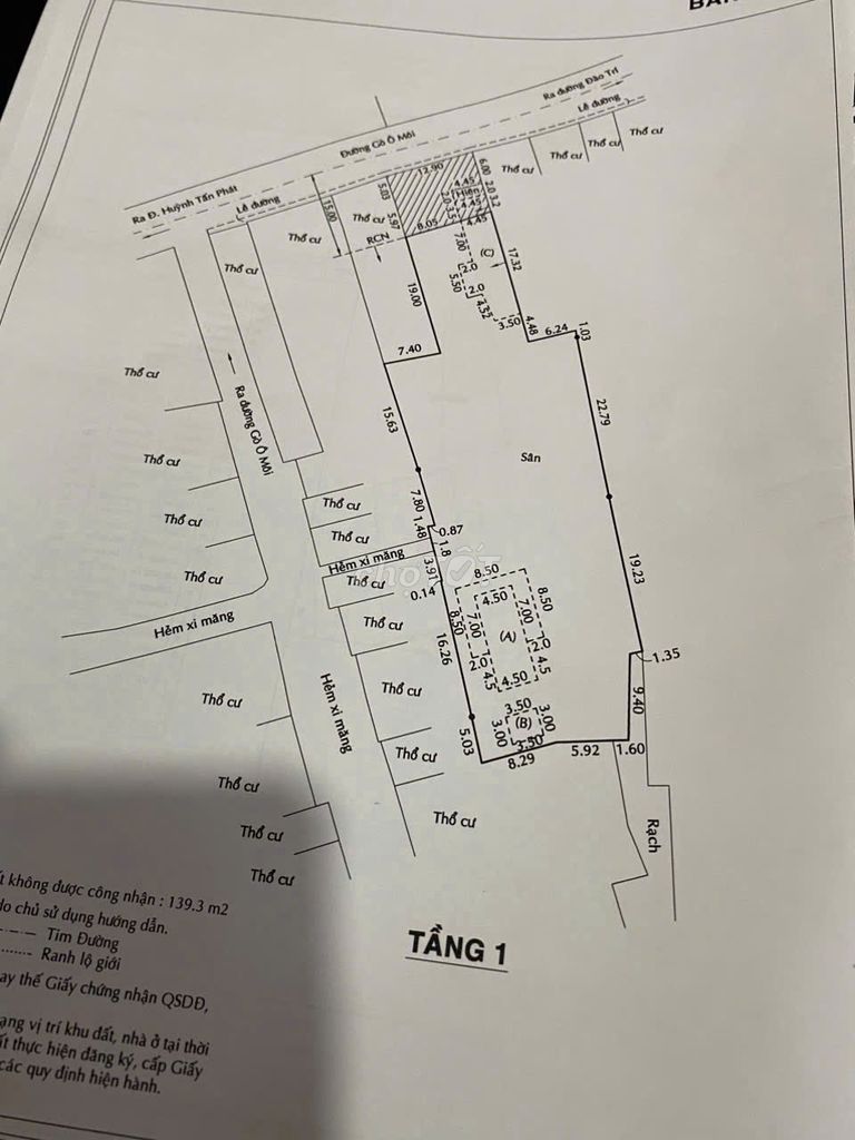 Bán nhà xưởng 56 Gò Ô Môi - Phú Thuận - Q7.DT: 1500m2 đất ở Giá 139 tỷ