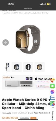 apple watch series 9 thép gold 41mm chính hãng new. Mua bán Thiết bị đeo thông minh tại Quận Tây Hồ Hà Nội được đăng bởi Ninh Vũ