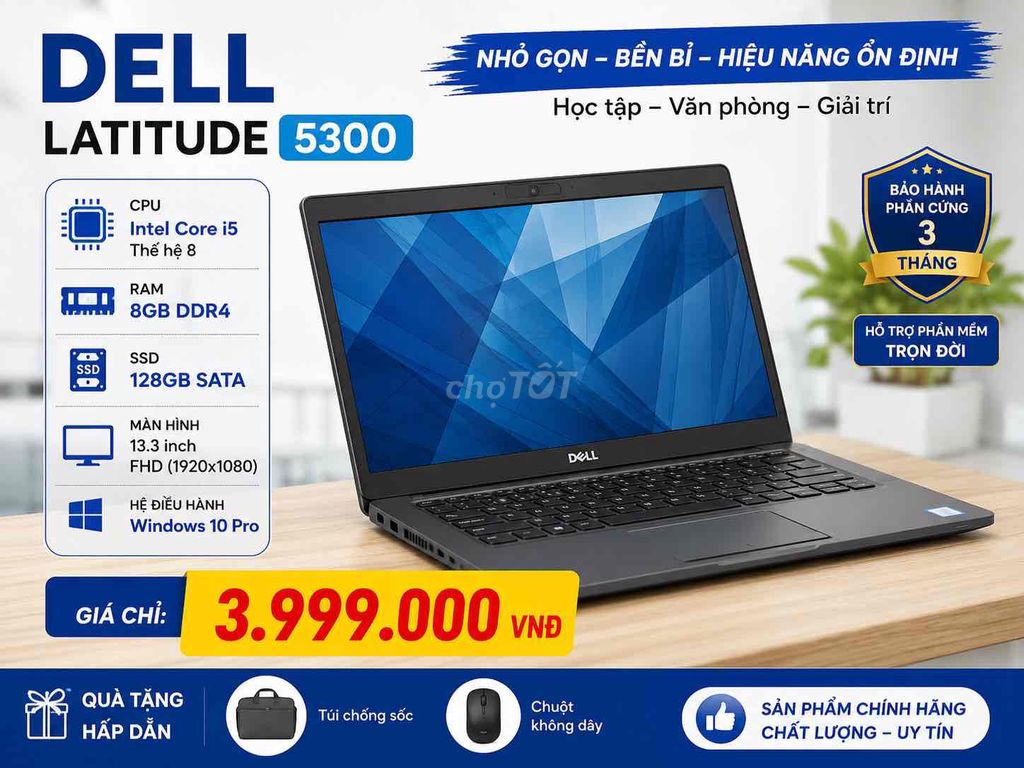 Dell Latitude 5300 i5 13.3 inch 8GB/128GB Like New. Mua bán Laptop tại Thành phố Buôn Ma Thuột Đắk Lắk được đăng bởi Nguyễn Tiến Quý hình 1
