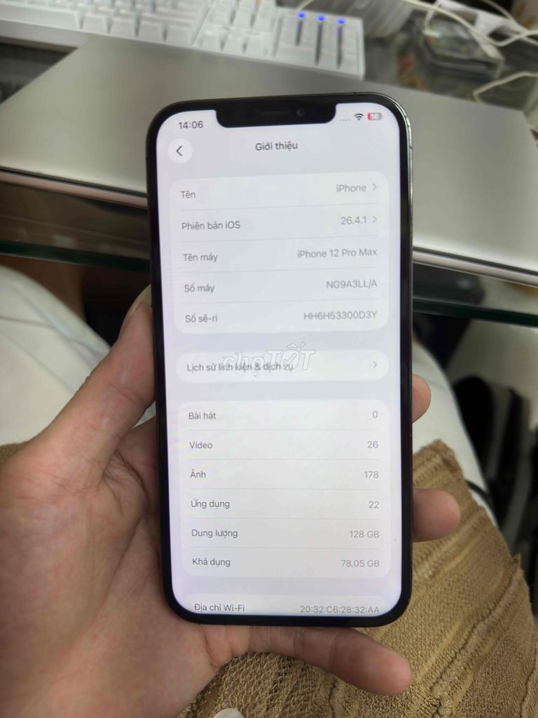 Apple iPhone 12 Pro Max 128GB Xám màn lô. Mua bán Điện thoại tại Quận Đống Đa Hà Nội được đăng bởi HQ Computer hình 1