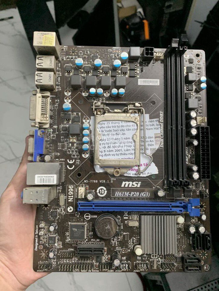 Có main MSI H61 tháo case. Mua bán Linh kiện (RAM, Card...) tại Quận Tây Hồ Hà Nội được đăng bởi MayTinhGiaReHaNoi hình 1
