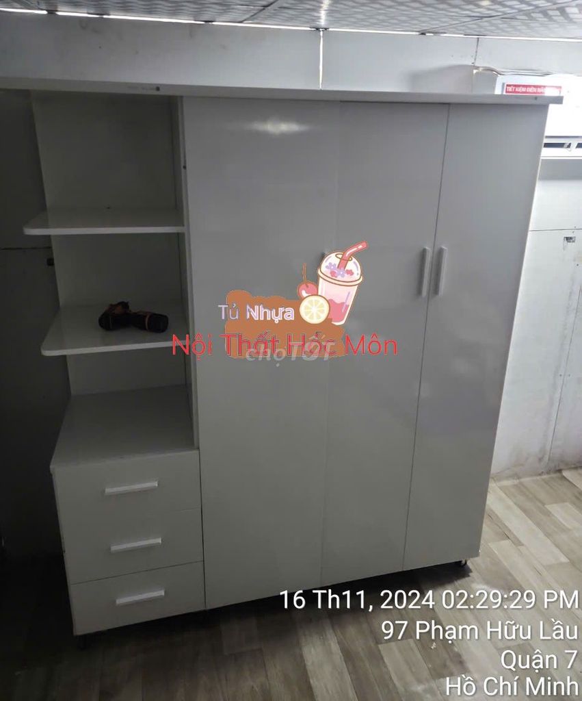 Tủ quần áo Đài Loan 3 Cánh + 1 kệ trang trí . Mua bán Tủ, kệ gia đình tại Quận 12 Tp Hồ Chí Minh được đăng bởi Nhi Nội Thất Nhựa Giá Xưởng  hình 1