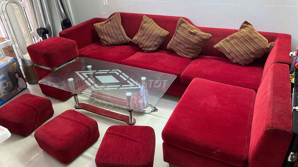 Sofa chữ L Màu Đỏ 2.5x1.5m Đã qua sử dụng. Mua bán Bàn ghế tại Quận 5 Tp Hồ Chí Minh được đăng bởi Thành hình 1