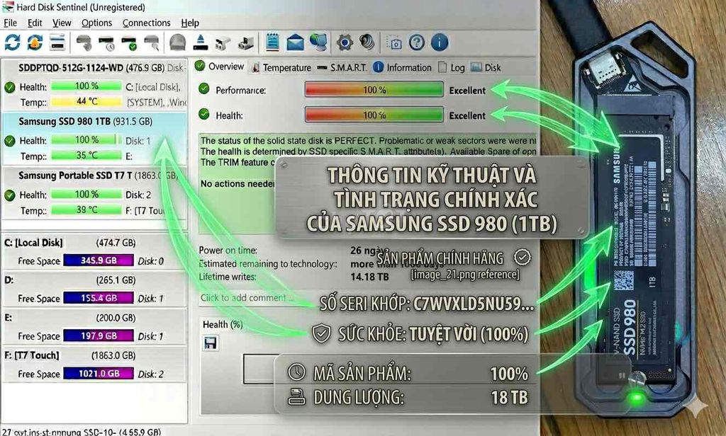 Samsung SSD 980 1TB Sk100% còn Bh Hãng hơn 2 năm. Mua bán Linh kiện (RAM, Card...) tại Quận Bình Thạnh Tp Hồ Chí Minh được đăng bởi Phan Lâm hình 1