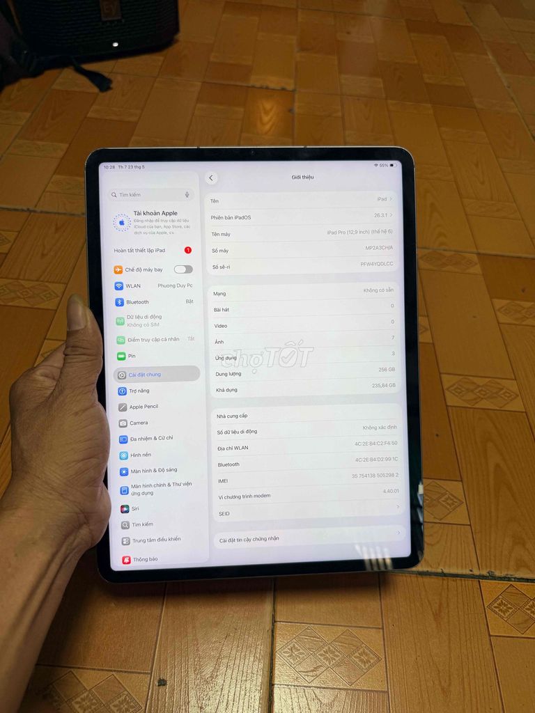 Apple iPad Pro 12.9 M2 256GB 5G. Mua bán Máy tính bảng tại Quận 6 Tp Hồ Chí Minh được đăng bởi Ryan Huynh hình 1
