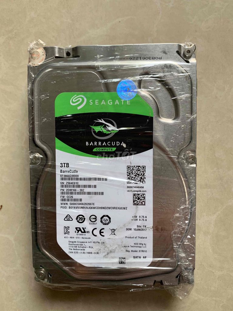 Ổ cứng HDD Seagate 3tb sk100%. Mua bán Linh kiện (RAM, Card...) tại Quận Tân Phú Tp Hồ Chí Minh được đăng bởi Nguyễn Phong hình 1