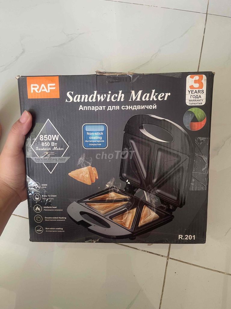 Máy nướng bánh RAF R.201 Đen 850W Đã sử dụng. Mua bán Bếp, lò, đồ điện nhà bếp tại Huyện Bến Lức Long An được đăng bởi Mỹ Trâm hình 1