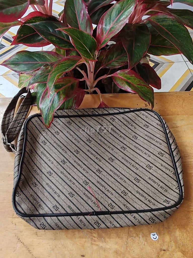 Túi đeo chéo Nữ Vải Sọc Nâu. Mua bán Túi xách tại Quận 7 Tp Hồ Chí Minh được đăng bởi Vy Vy hình 1