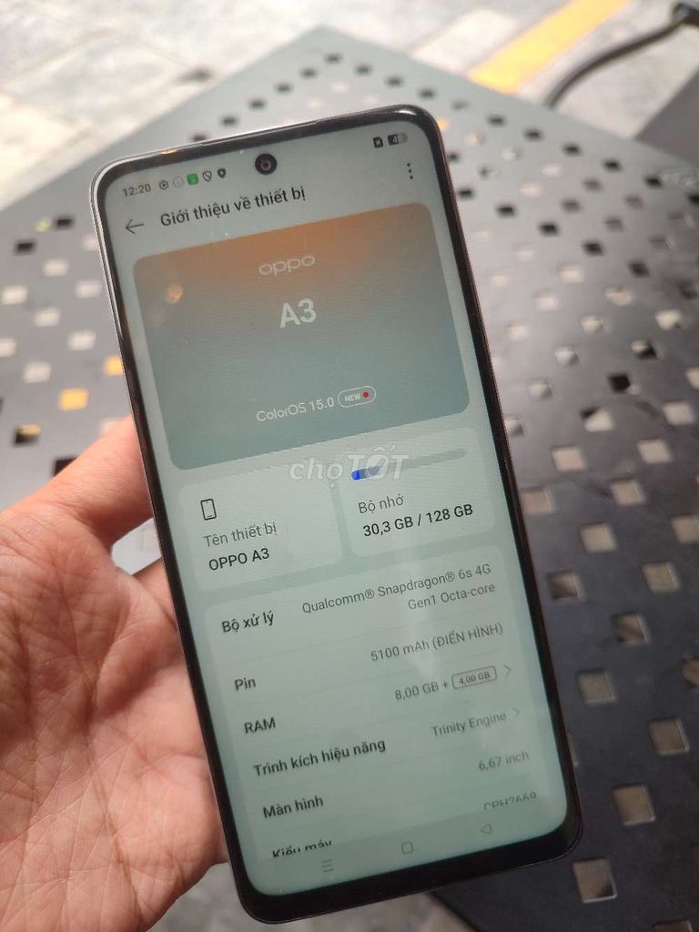 OPPO A3 128GB Bạc. Mua bán Điện thoại tại Quận Hoàn Kiếm Hà Nội được đăng bởi thu trần hình 1