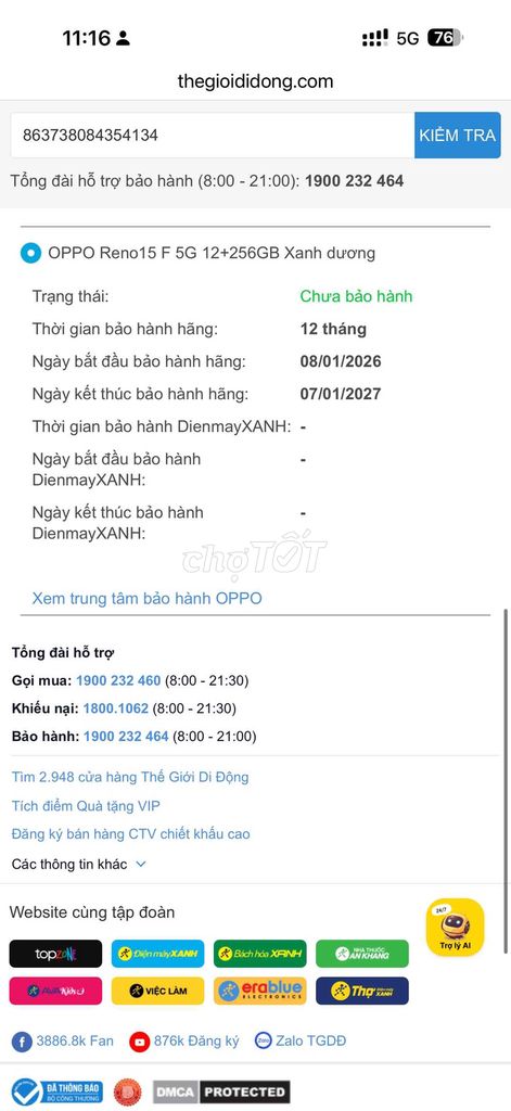 OPPO Reno15 F 5G 256GB Xanh 99%. Mua bán Điện thoại tại Thành phố Thủ Đức Tp Hồ Chí Minh được đăng bởi đỗ huy hình 1
