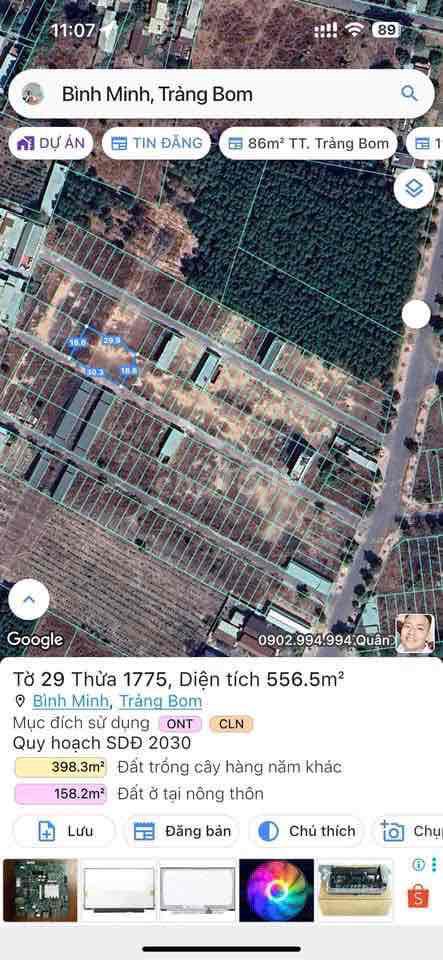 556M2 SO RIENG THO CU GẦN TĐC BÌNH MINH TRƯỜNG HỌC MỚI XÂY