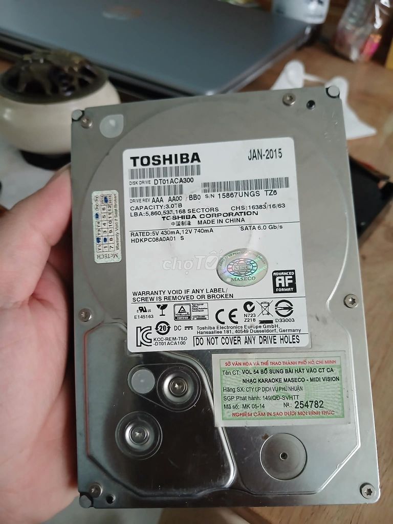 Ổ cứng HDD Toshiba  3TB Đã sử dụng. Mua bán Linh kiện (RAM, Card...) tại Quận Thanh Khê Đà Nẵng được đăng bởi  LAPTOP pc  hình 1