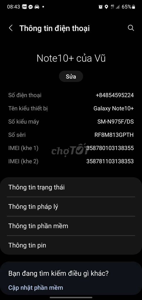 Samsung Galaxy Note10+ SM-N975F/DS. Mua bán Điện thoại tại Thành phố Huế Thừa Thiên Huế được đăng bởi Vu Pham hình 1