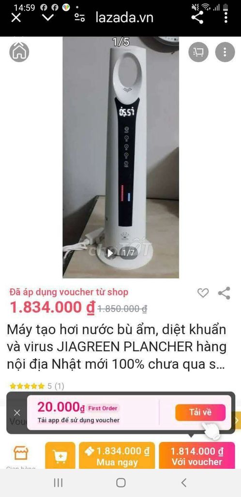 Máy khuếch tán tinh dầu JIAGREEN PLANCHER Trắng. Mua bán Nội thất, đồ gia dụng khác tại Huyện Xuân Lộc Đồng Nai được đăng bởi Nhật hình 1
