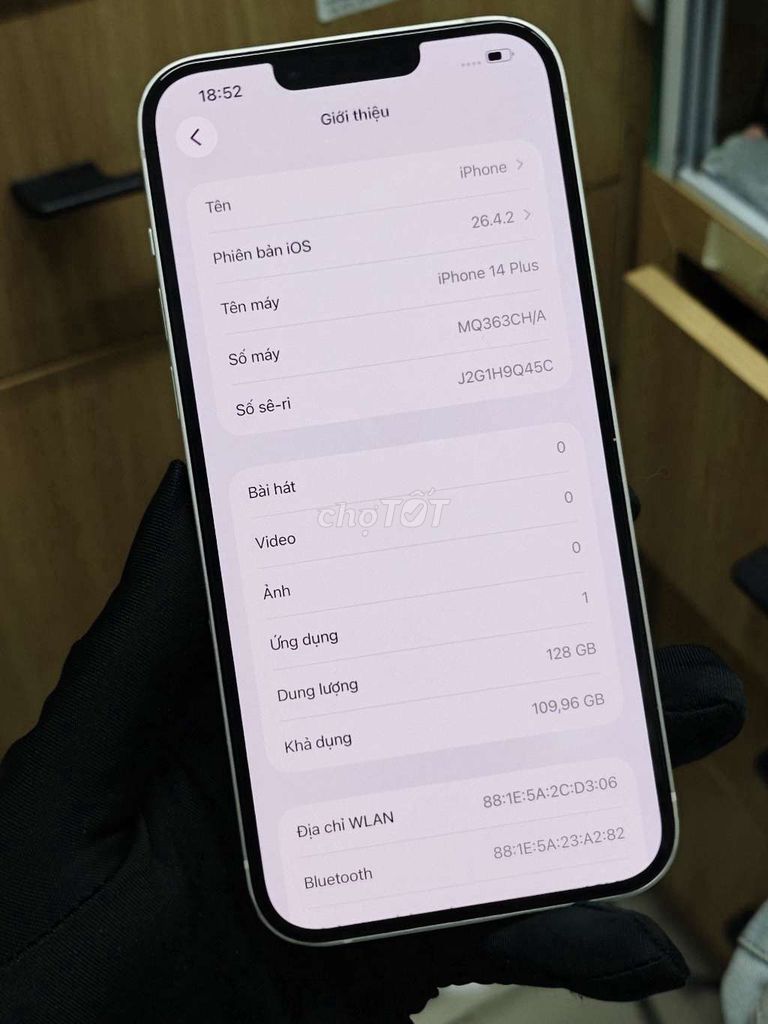 Apple iPhone 14 Plus 128GB Trắng. Mua bán Điện thoại tại Thành phố Đà Lạt Lâm Đồng được đăng bởi Lộc Lá Mô Bai hình 1