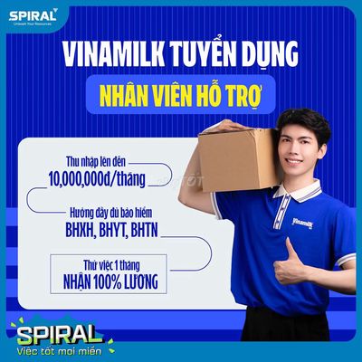 VĨNH LONG-VINAMILK TUYỂN NHÂN VIÊN HỖ TRỢ CỬA HÀNG